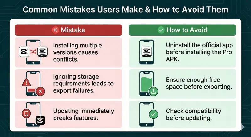 capcut pro apk common mistakes