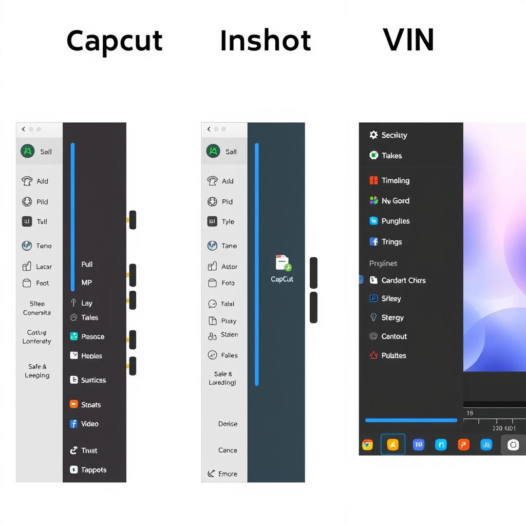 Comparison of video editing app interfaces